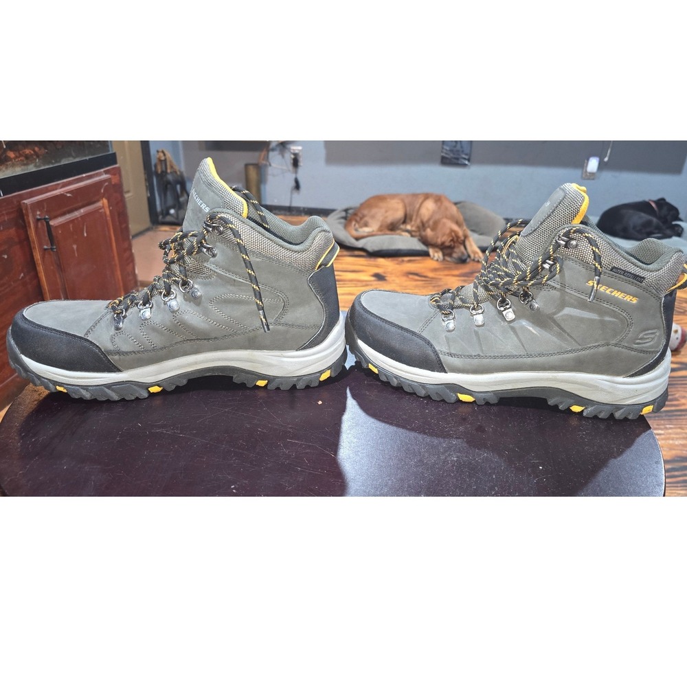Skechers Selmen Enid Mens Hiking Boots Charcoal Gray Extra Wide Fit 204642WW 11 - Picture 2 of 6